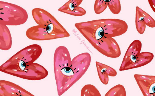 Pink hearts with eyes in the middle - Does Hypnosis Help You Quit Smoking - Ripple+