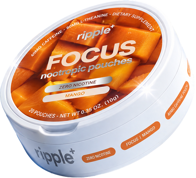 ripple+ Focus mango nootropic pouch can