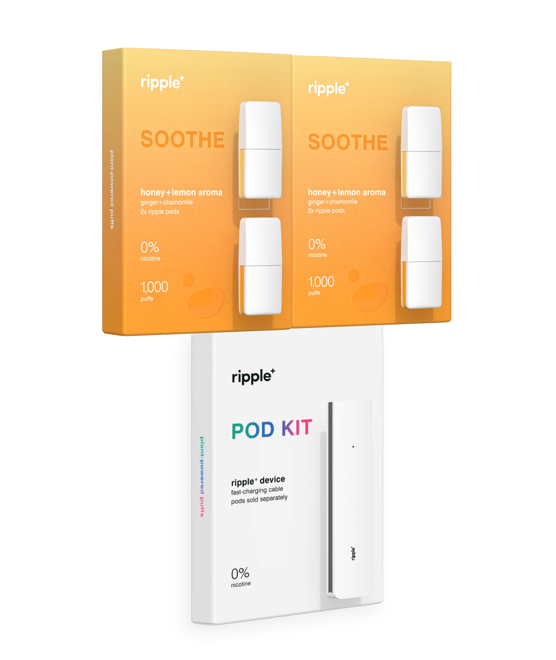 ripple+  POD Starter Pack - rechargeable nicotine-free puffs –  theripplestoreUSA